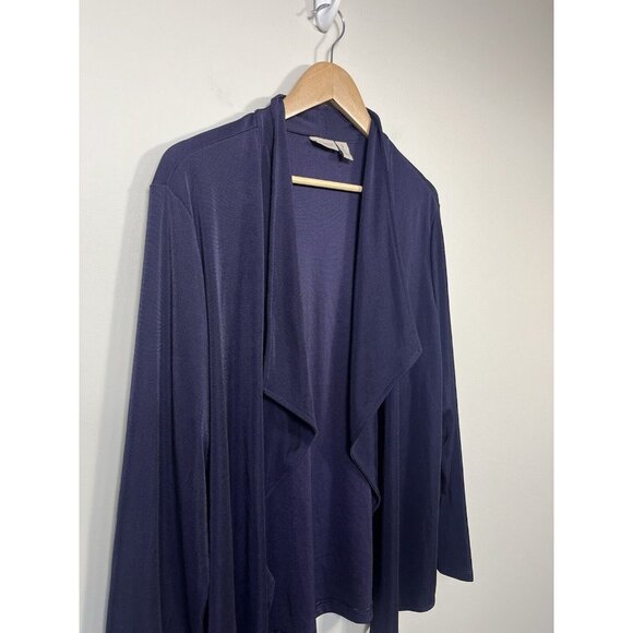 Chicos Sweater Womens Size 3 Purple Easywear Cardigan Open Long Sleeve XL Slinky - Picture 3 of 8
